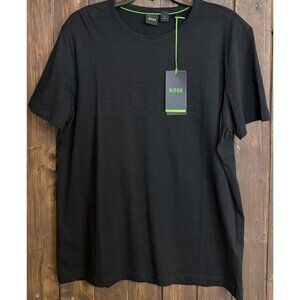 Hugo Boss LARGE Men's Short Sleeve Crew Neck T-Shirt 100% Cotton (Black) NEW